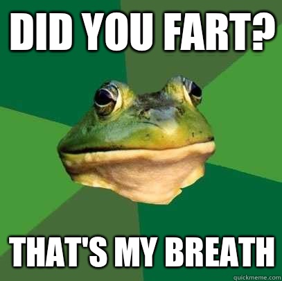 Did you fart? That's my breath  Foul Bachelor Frog