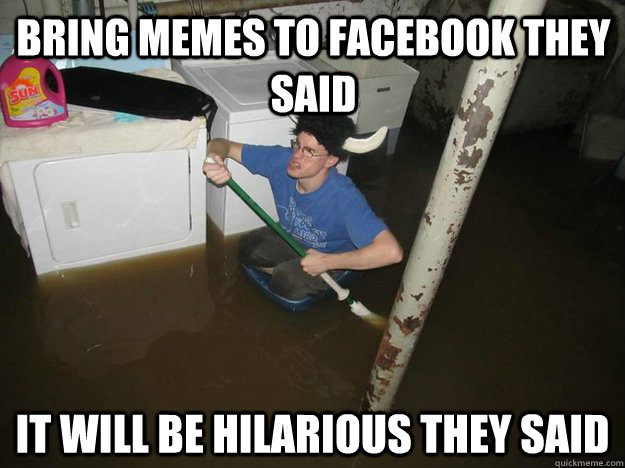 bring memes to facebook they said it will be hilarious they said - bring memes to facebook they said it will be hilarious they said  Do the laundry they said