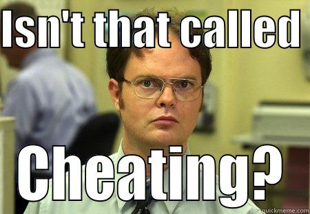 called cheating - ISN'T THAT CALLED  CHEATING? Schrute