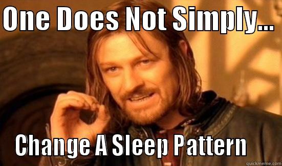 Sleep is hard - ONE DOES NOT SIMPLY...  CHANGE A SLEEP PATTERN     Boromir