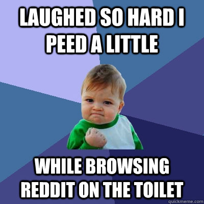 Laughed so hard I peed a little While browsing Reddit on the toilet - Laughed so hard I peed a little While browsing Reddit on the toilet  Success Kid