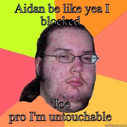 AIDAN BE LIKE YEA I BLOCKED  JOE PRO I'M UNTOUCHABLE  Butthurt Dweller