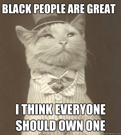 Black People Are Great I Think Everyone Should Own One  Aristocat