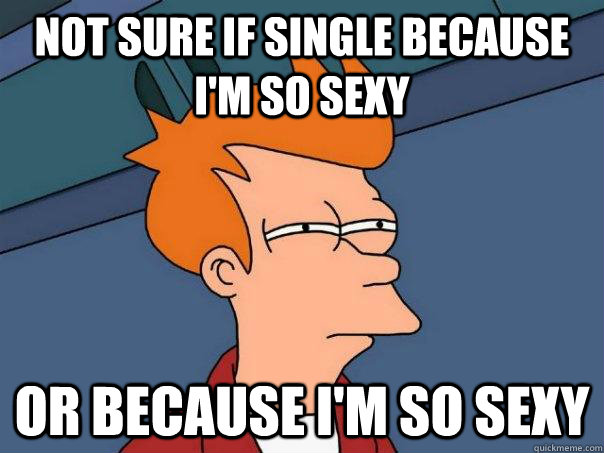 Not sure if single because i'm so sexy or because i'm so sexy  Futurama Fry