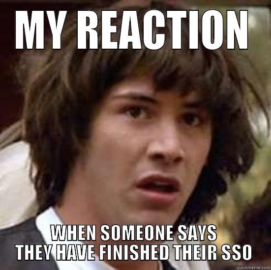 Well thanks for letting me know - MY REACTION WHEN SOMEONE SAYS THEY HAVE FINISHED THEIR SSO conspiracy keanu