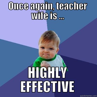 ONCE AGAIN, TEACHER WIFE IS ... HIGHLY EFFECTIVE Success Kid