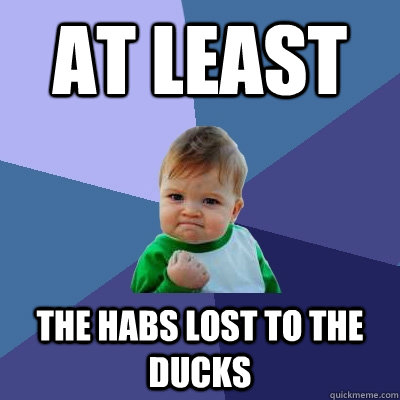 At least  the habs lost to the ducks - At least  the habs lost to the ducks  Success Kid