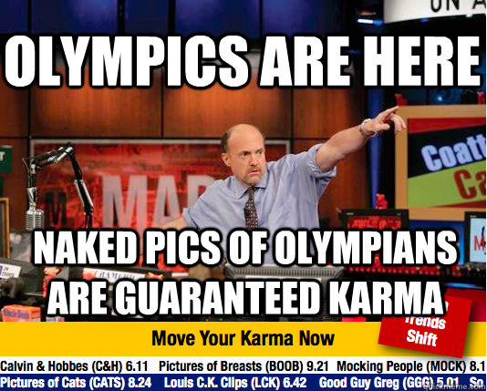 Olympics are here naked pics of olympians are guaranteed karma  Mad Karma with Jim Cramer