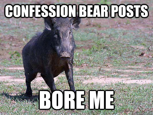 Confession Bear Posts Bore me  