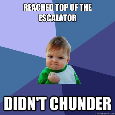 Reached top of the escalator didn't chunder  Success Kid