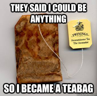 They Said I Could be anything So i became a teabag - They Said I Could be anything So i became a teabag  teabag meme