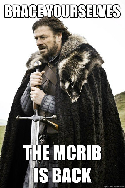 Brace yourselves The McRib 
is back - Brace yourselves The McRib 
is back  Brace yourself school