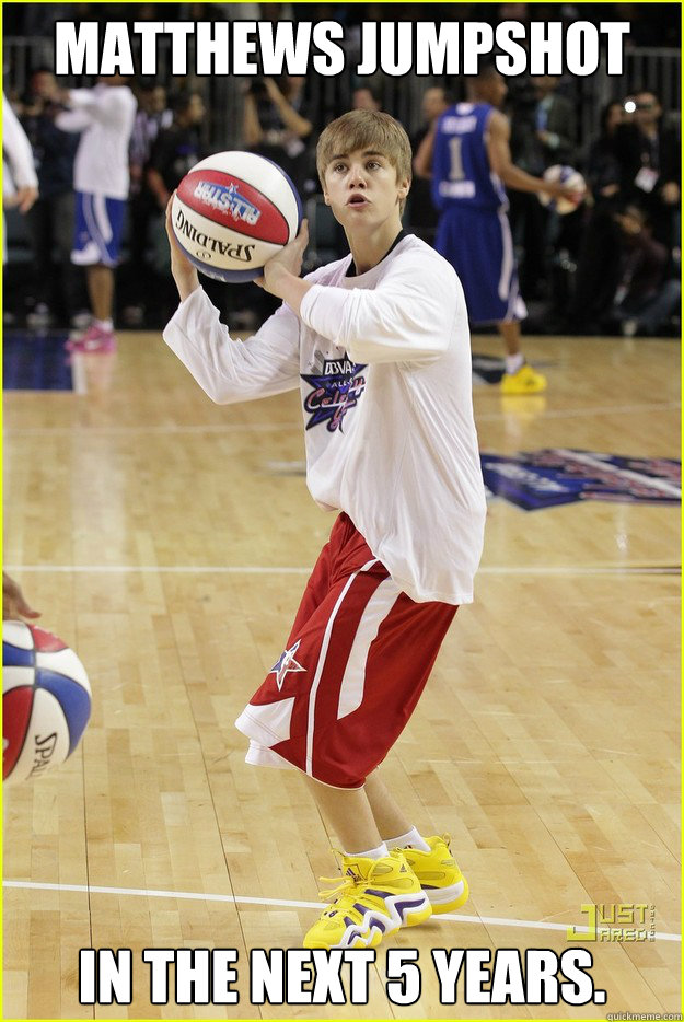 Matthews jumpshot In the next 5 years.  Justin Bieber Basketball Dreams