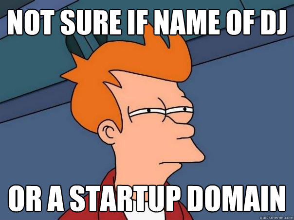 not sure if name of dj or a startup domain  Futurama Fry