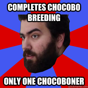 Completes Chocobo Breeding Only one Chocoboner  The Completionist