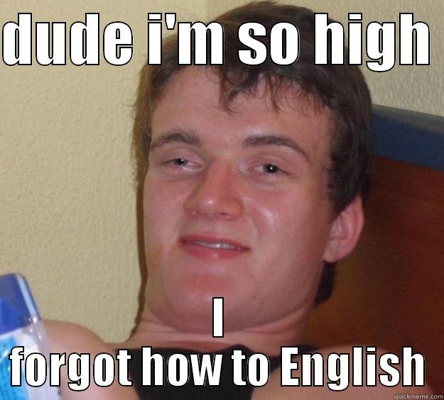 DUDE I'M SO HIGH  I FORGOT HOW TO ENGLISH 10 Guy