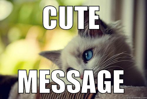 OMG CUTE MESSAGE - CUTE MESSAGE First World Problems Cat