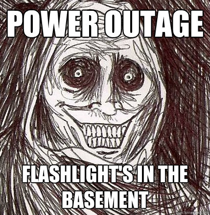 Power outage Flashlight's in the basement  Horrifying Houseguest