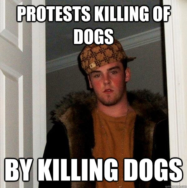 protests killing of dogs by killing dogs - protests killing of dogs by killing dogs  Scumbag Steve