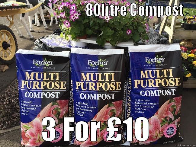 Natural Forker -                               80LITRE COMPOST 3 FOR £10 Misc