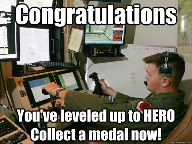 Congratulations You've leveled up to HERO  Collect a medal now!  