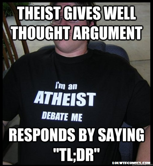 THEIST gives well thought argument responds by saying 