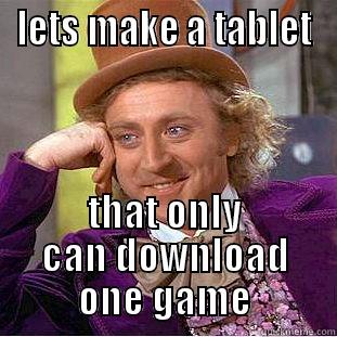 my tablet - LETS MAKE A TABLET THAT ONLY CAN DOWNLOAD ONE GAME Condescending Wonka