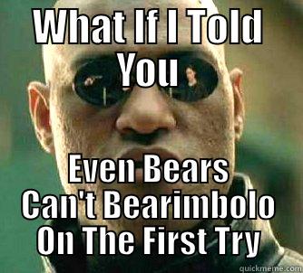 WHAT IF I TOLD YOU EVEN BEARS CAN'T BEARIMBOLO ON THE FIRST TRY Matrix Morpheus