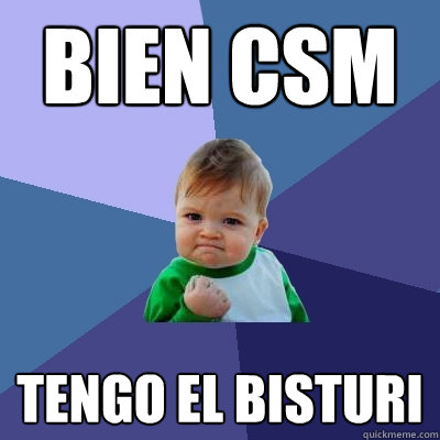 BIEN CSM TENGO EL BISTURI  - BIEN CSM TENGO EL BISTURI   Success Kid