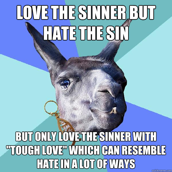 love the sinner but hate the sin but only love the sinner with 