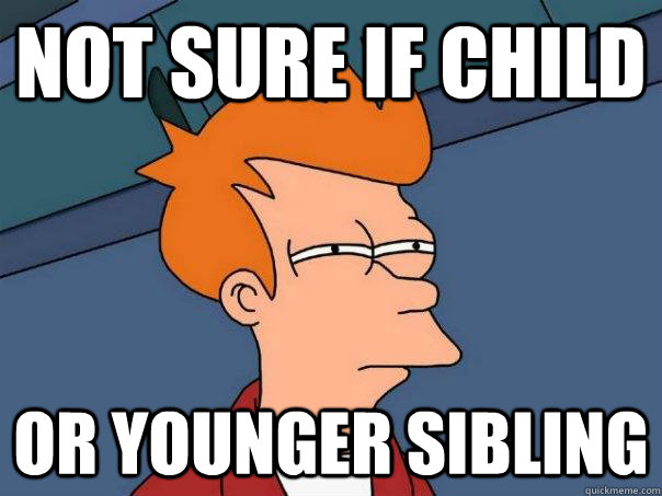 Not sure if child Or younger sibling  Futurama Fry