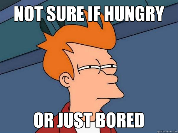 not sure if hungry Or just bored  Futurama Fry