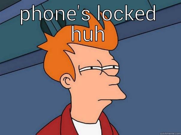 PHONE'S LOCKED HUH  Futurama Fry