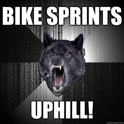 BIKE SPRINTS UPHILL!  Insanity Wolf