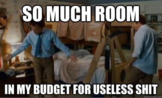 SO MUCH ROOM IN MY BUDGET FOR USELESS SHIT - SO MUCH ROOM IN MY BUDGET FOR USELESS SHIT  Stepbrothers Activities