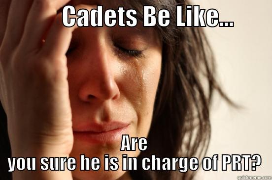              CADETS BE LIKE...         ARE YOU SURE HE IS IN CHARGE OF PRT? First World Problems