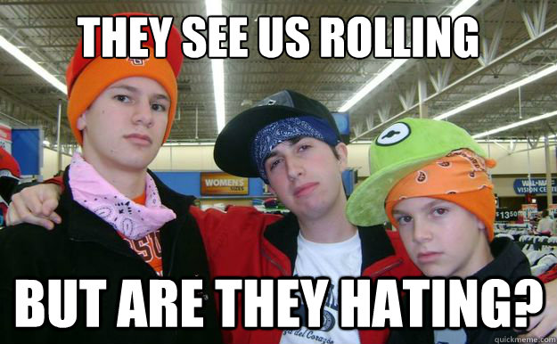 They see us rolling But are they hating? - They see us rolling But are they hating?  Gangsta white boys