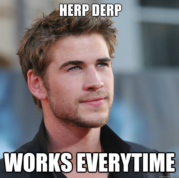 HERP DERP Works everytime  Attractive Guy Girl Advice