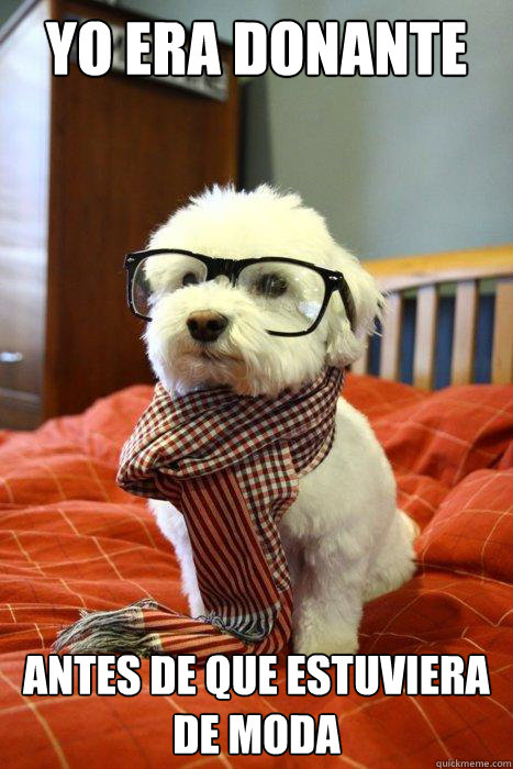 Yo era donante antes de que estuviera de moda  Hipster Dog