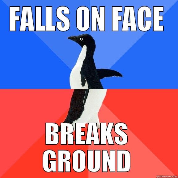 FALLS ON FACE BREAKS GROUND Socially Awkward Awesome Penguin