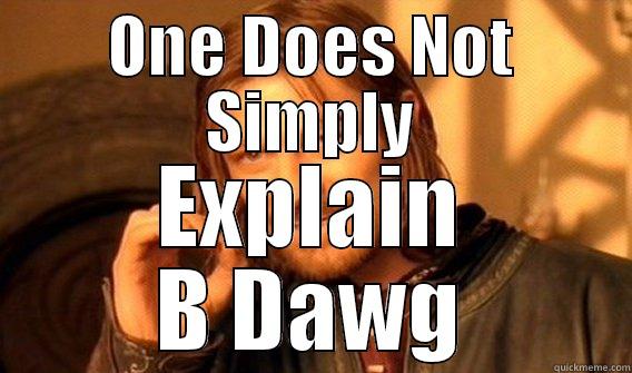 Mental B Dawg - ONE DOES NOT SIMPLY EXPLAIN B DAWG One Does Not Simply