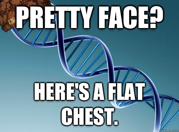 Pretty face? Here's a flat chest.  - Pretty face? Here's a flat chest.   Scumbag Genetics