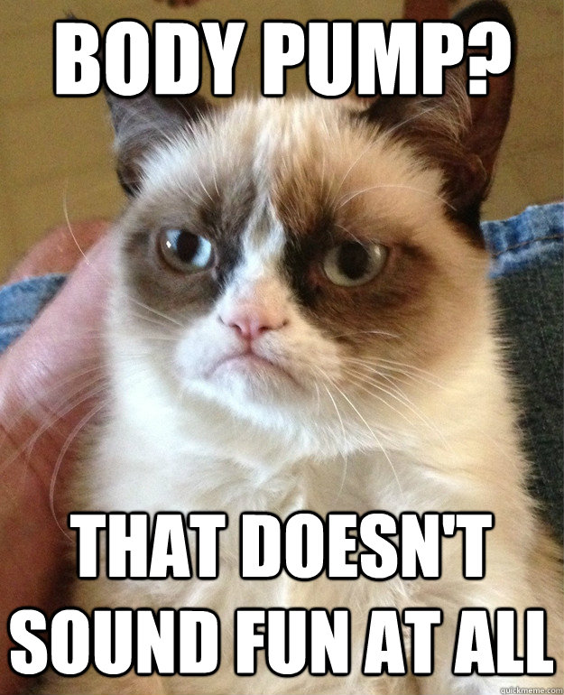 Body Pump? That doesn't sound fun at all - Body Pump? That doesn't sound fun at all  Grumpy Cat