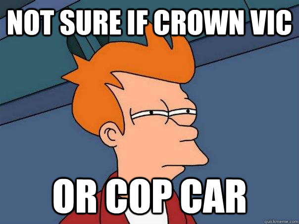 Not sure if crown vic or cop car  Futurama Fry