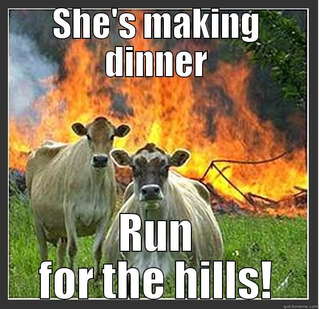 Summers Dinner - SHE'S MAKING DINNER RUN FOR THE HILLS! Evil cows