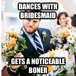 Dances with bridesmaid gets a noticeable boner  