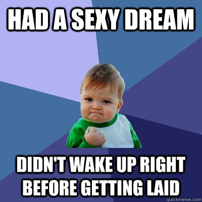 had a sexy dream didn't wake up right before getting laid  Success Kid