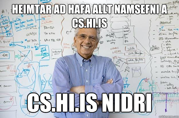 heimtar ad hafa allt namsefni a cs.hi.is cs.hi.is nidri  Engineering Professor