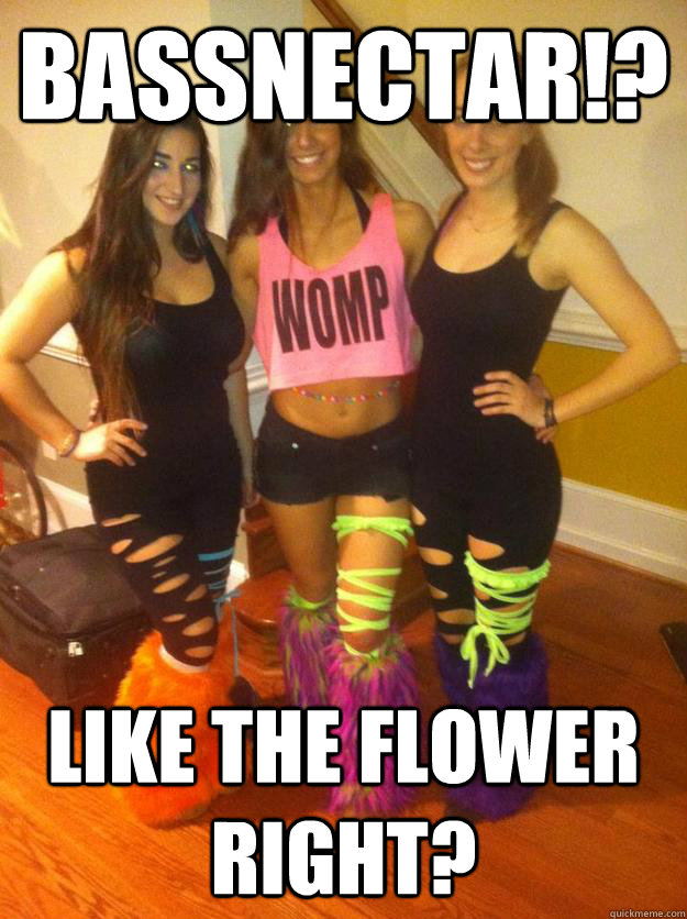 Bassnectar!? Like the flower right?  3 Rave Chicks