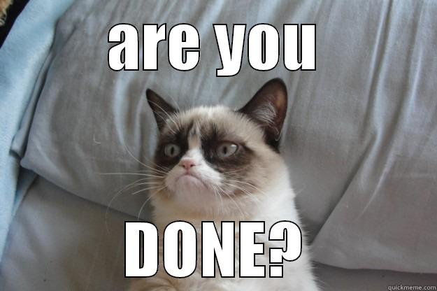 ARE YOU DONE? Grumpy Cat